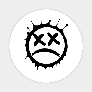 Graffiti sad emoticon | Sprayed smiley emoji Magnet